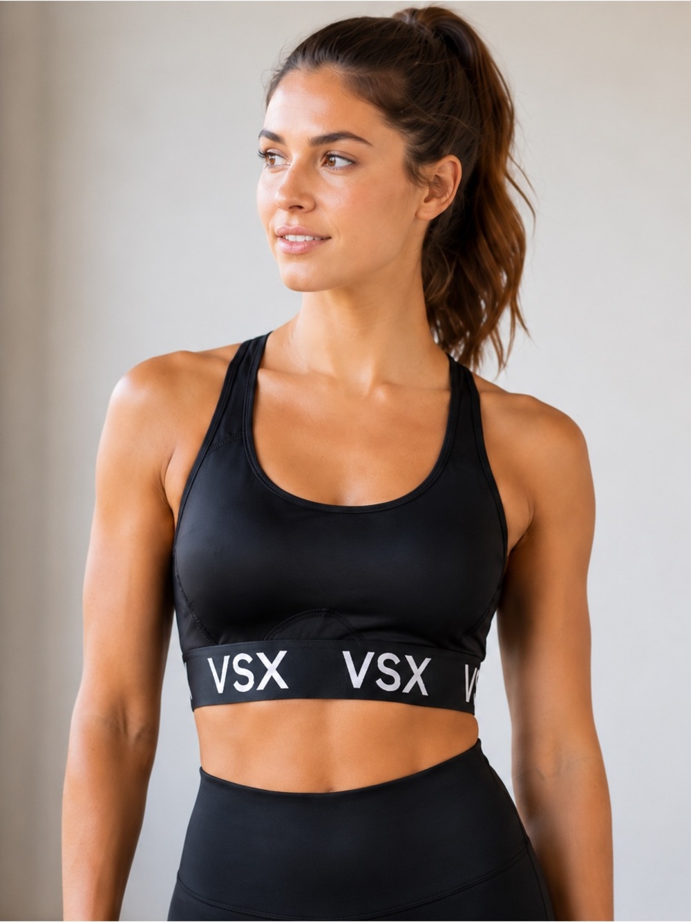 VSX Black Sports Bra - VSX Racerback Support Size XS